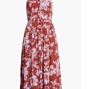 Free People Red and Pink Floral Dress